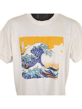 Great Wave T Shirt Mens Size Large White Thirty Six Views Of Mt Fuji Hokusai